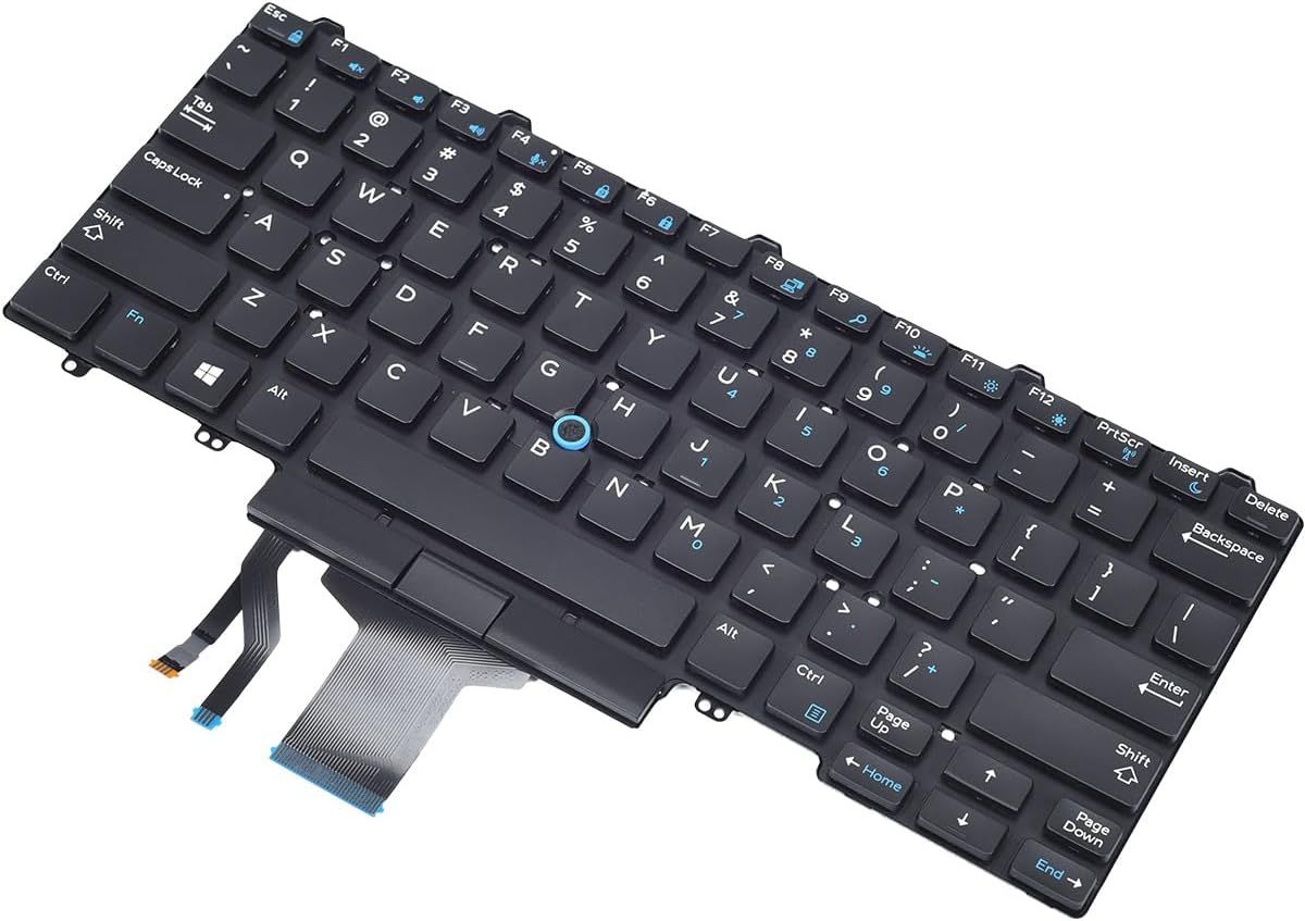 Replacement Keyboard for Dell Latitude E5450 E5480 E7470 5490 7480 Backlit
