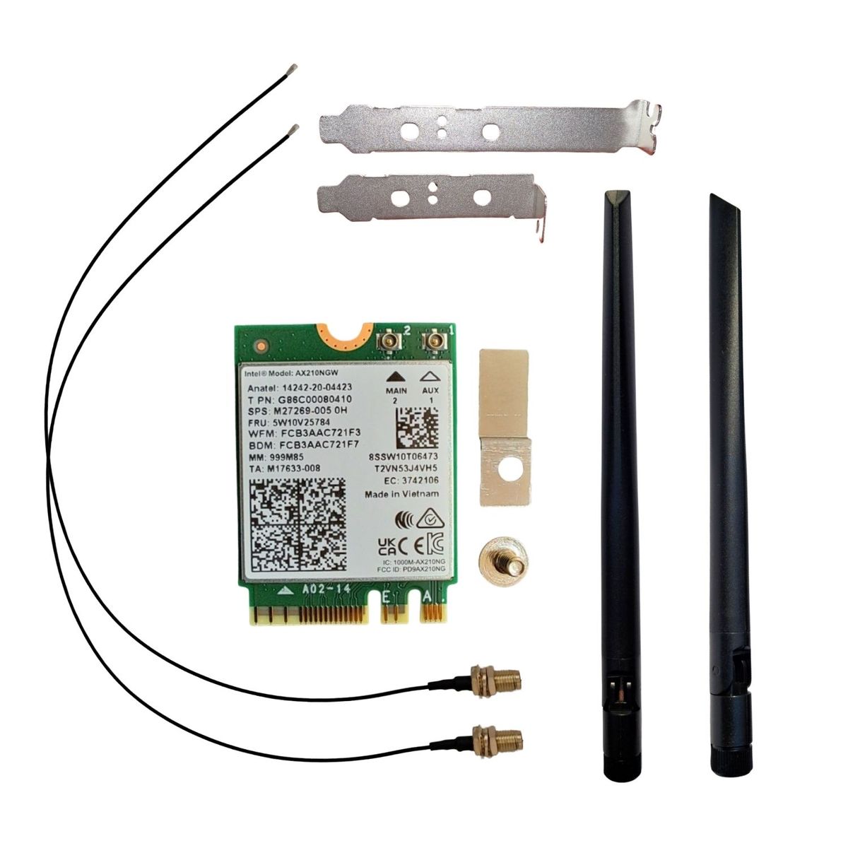 Intel AX210 Wi-Fi 6E and Bluetooth 5.2 Wireless Network Adapter Card KIT